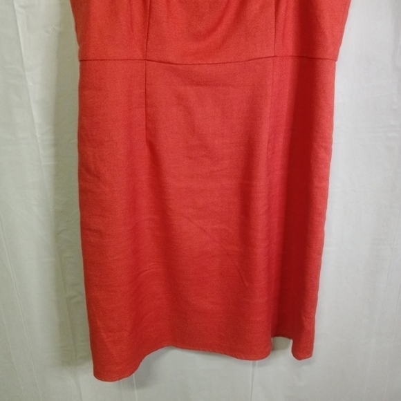Re- Imagined by J.Crew Tank Sheath Dress Solid Rust Linen Blend SZ Petite 8P - Picture 3 of 11
